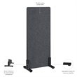 Pemberly Row 24W x 55H Freestanding Privacy Screen in Charcoal