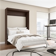 Pemberly Row 59W Full Murphy Bed in Black Walnut Engineered Wood