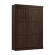 Pemberly Row 59W Full Murphy Bed in Black Walnut Engineered Wood