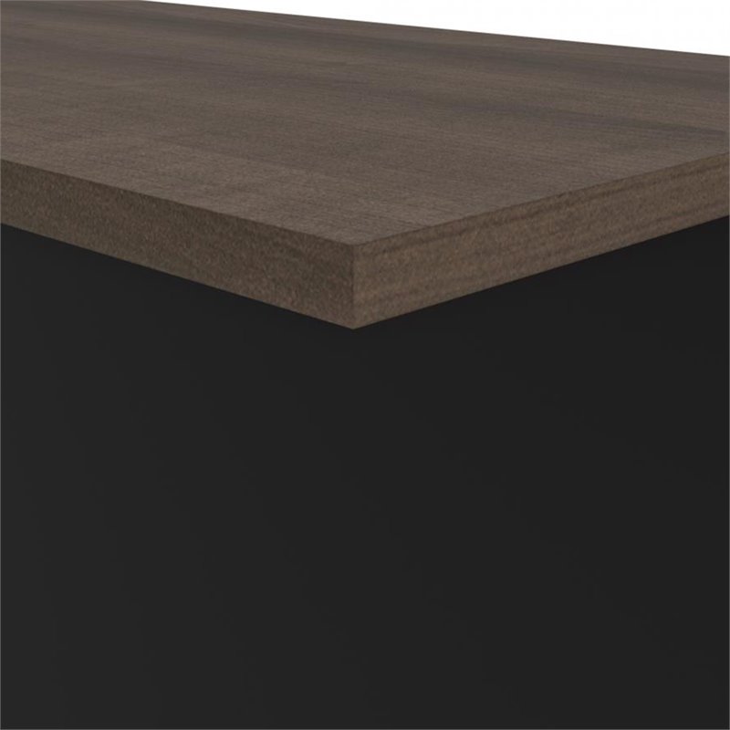 Pemberly Row Desk Bridge With Melamine Finish in Antigua and Black