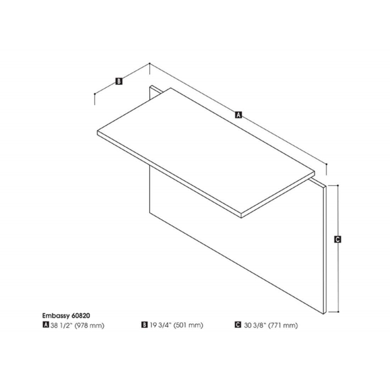 Pemberly Row Return Bridge for Computer Desk in Dark Chocolate
