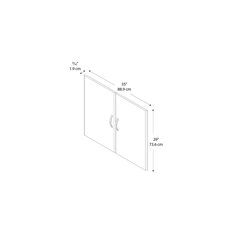 Pemberly Row Half Height Door Kit 2 Doors in Mahogany Engineered Wood