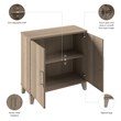 Pemberly Row Contemporary Small Storage Cabinet with Doors in Ash Gray
