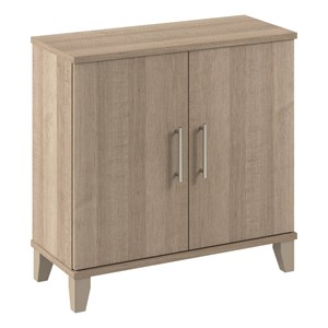 Pemberly Row Contemporary Small Storage Cabinet with Doors in Ash Gray