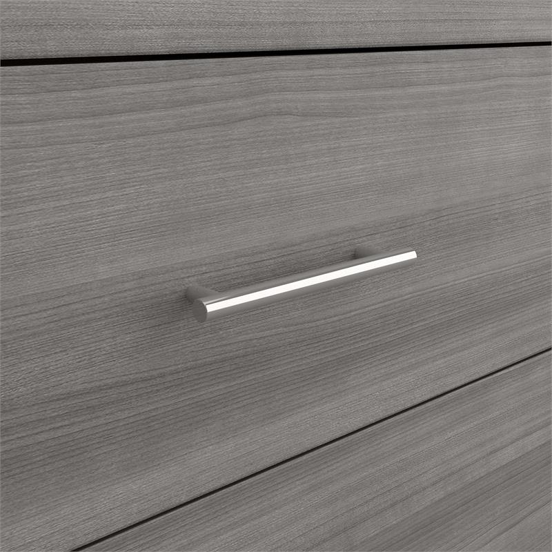 Pemberly Row 60W x 17D x 34H 6 Drawer Dresser in Platinum Gray