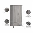 Pemberly Row 32W x 21D x 65H Tall Entryway Cabinet in Platinum Gray