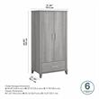 Pemberly Row 32W x 21D x 65H Tall Entryway Cabinet in Platinum Gray