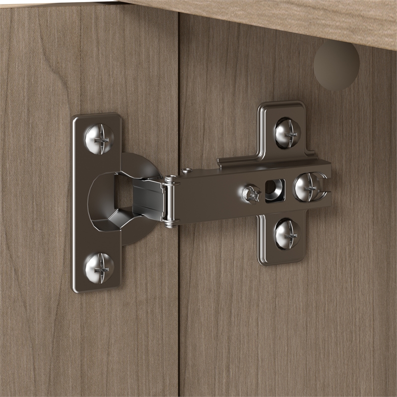 Pemberly Row Tall Storage Cabinet with Doors and Shelves in Ash Gray