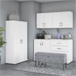 Pemberly Row 5 Piece Modular Closet Storage Set With Cabinets in White