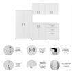 Pemberly Row 5 Piece Modular Closet Storage Set With Cabinets in White