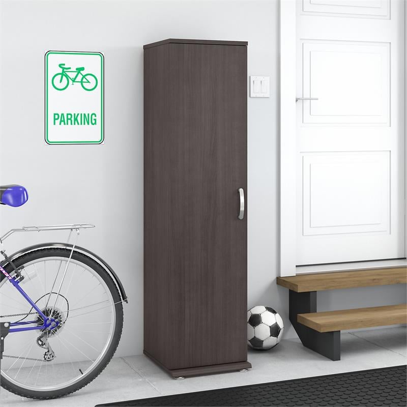 Pemberly Row 16W x 17D x 62H Narrow Garage Storage Cabinet in Storm Gray