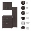 Pemberly Row 3 Piece Modular Closet Storage Set With Cabinets in Storm Gray