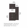 Pemberly Row 3 Piece Modular Closet Storage Set With Cabinets in Storm Gray
