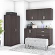 Pemberly Row 5 Piece Modular Closet Storage Set With Cabinets in Storm Gray