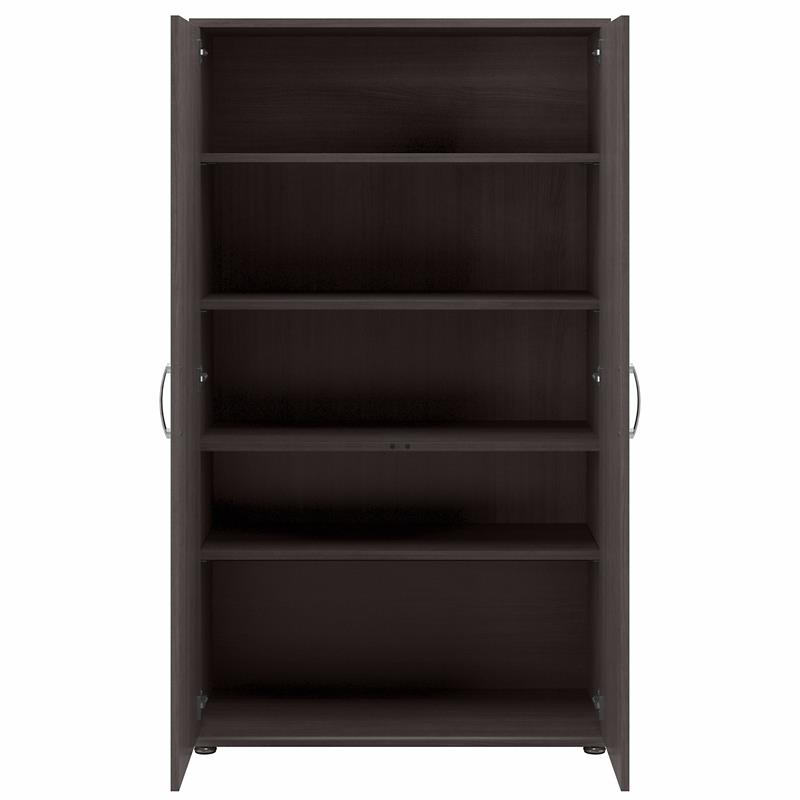 Pemberly Row 5 Piece Modular Closet Storage Set With Cabinets in Storm Gray