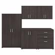 Pemberly Row 5 Piece Modular Closet Storage Set With Cabinets in Storm Gray
