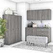 Pemberly Row 6 Piece Modular Closet Storage Set With Cabinets in Platinum Gray
