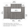 Pemberly Row 6 Piece Modular Closet Storage Set With Cabinets in Platinum Gray