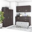 Pemberly Row 6 Piece Modular Closet Storage Set With Cabinets in Storm Gray