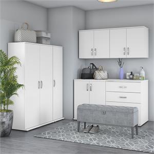 Pemberly Row 6 Piece Modular Closet Storage Set With Cabinets in White
