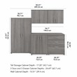 Pemberly Row 5 Piece Modular Closet Storage Set With Cabinets in Platinum Gray