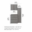Pemberly Row 3 Piece Modular Closet Storage Set With Cabinets in Platinum Gray