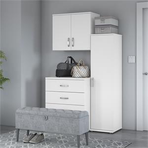 Pemberly Row 3 Piece Modular Closet Storage Set With Cabinets in White
