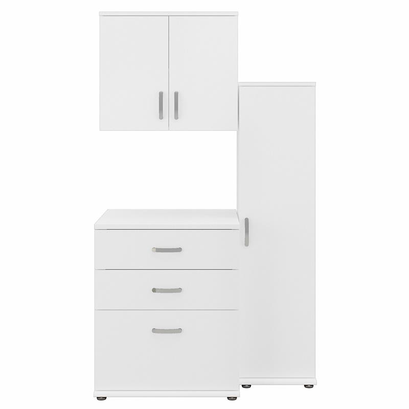Pemberly Row 3 Piece Modular Closet Storage Set With Cabinets in White