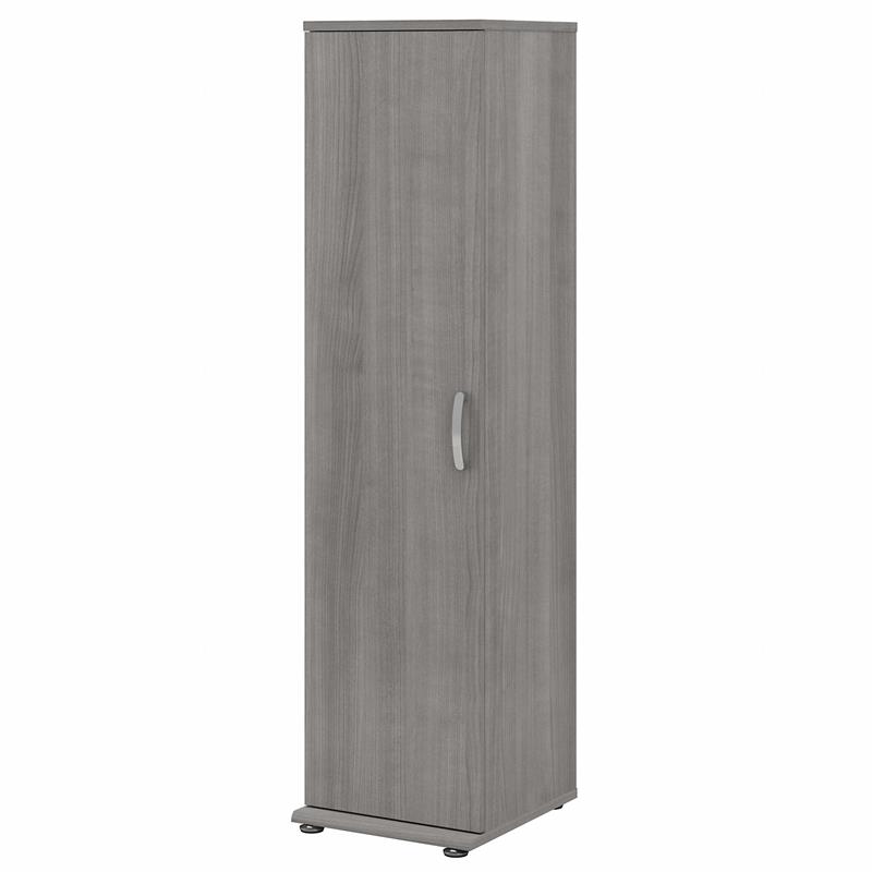 Pemberly Row 16W x 17D x 62H Narrow Clothing Storage Cabinet in Platinum Gray