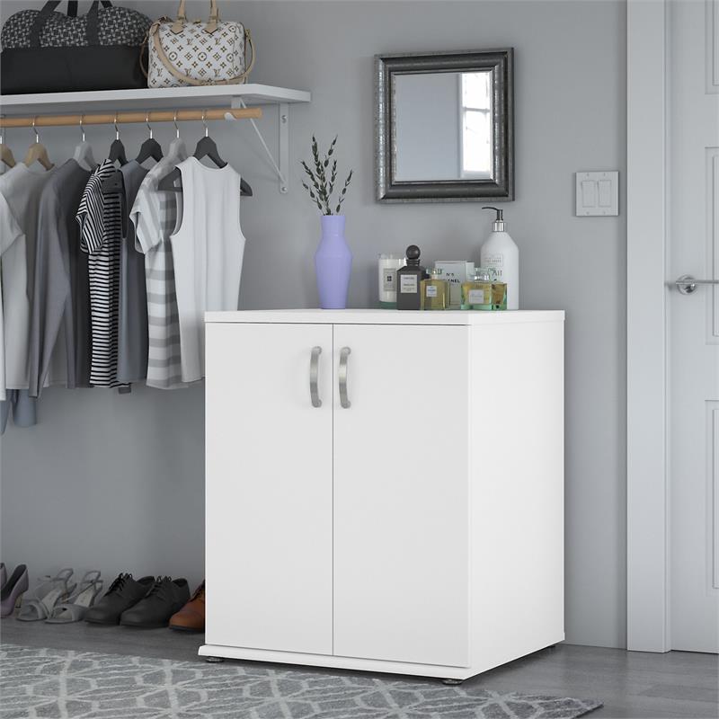 Pemberly Row 28W x 25D x 34H Closet Organizer with Doors in White