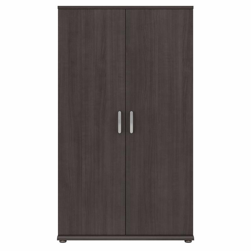 Pemberly Row 36W x 17D x 62H Tall Clothing Storage Cabinet in Storm Gray