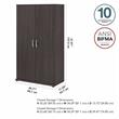 Pemberly Row 36W x 17D x 62H Tall Clothing Storage Cabinet in Storm Gray