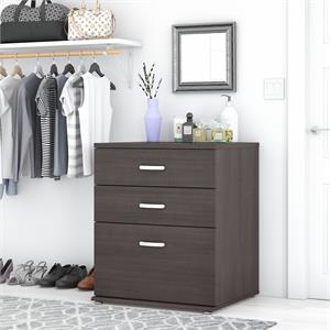 Pemberly Row 28W x 25D x 34H Closet Organizer with 3 Drawers in Storm Gray