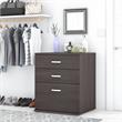 Pemberly Row 28W x 25D x 34H Closet Organizer with 3 Drawers in Storm Gray
