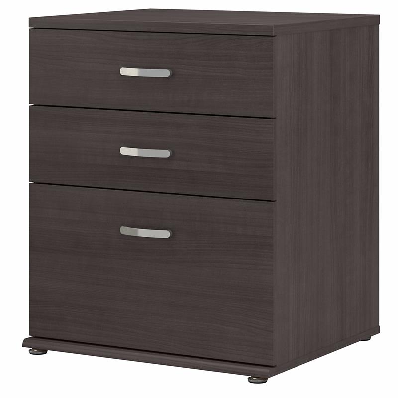 Pemberly Row 28W x 25D x 34H Closet Organizer with 3 Drawers in Storm Gray