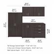 Pemberly Row 5 Piece Modular Laundry Room Storage Set in Storm Gray