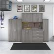Pemberly Row 6 Piece Modular Garage Storage Set With Cabinets in Platinum Gray