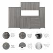Pemberly Row 6 Piece Modular Garage Storage Set With Cabinets in Platinum Gray