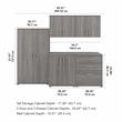 Pemberly Row 5 Piece Modular Garage Storage Set With Cabinets in Platinum Gray