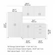Pemberly Row 5 Piece Modular Garage Storage Set With Cabinets in White