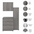 Pemberly Row 3 Piece Modular Garage Storage Set With Cabinets in Platinum Gray