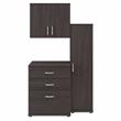 Pemberly Row 3 Piece Modular Garage Storage Set With Cabinets in Storm Gray