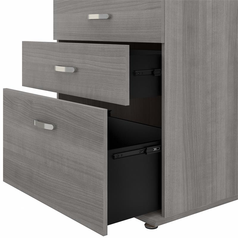 Pemberly Row 6 Piece Modular Laundry Room Storage Set in Platinum Gray