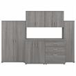Pemberly Row 6 Piece Modular Laundry Room Storage Set in Platinum Gray
