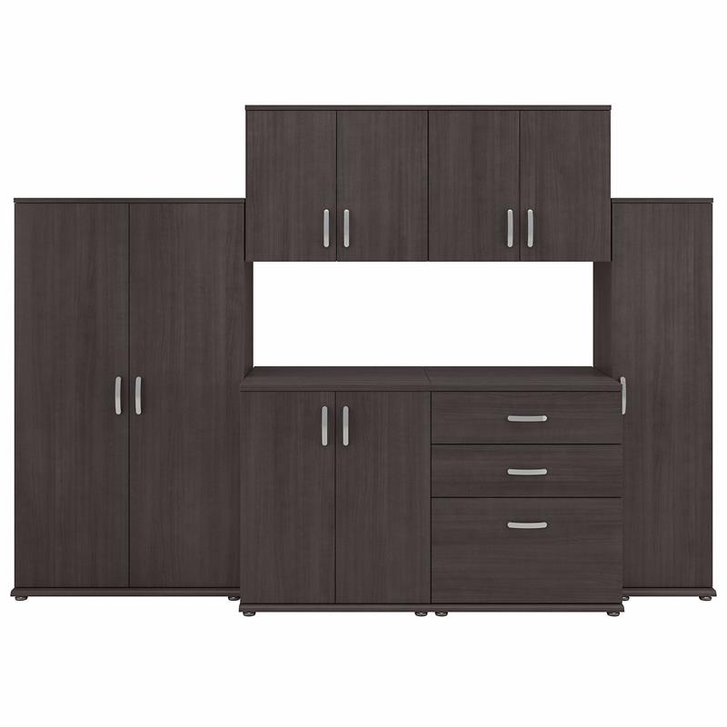 Pemberly Row 6 Piece Modular Laundry Room Storage Set in Storm Gray