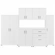 Pemberly Row 6 Piece Modular Laundry Room Storage Set in White