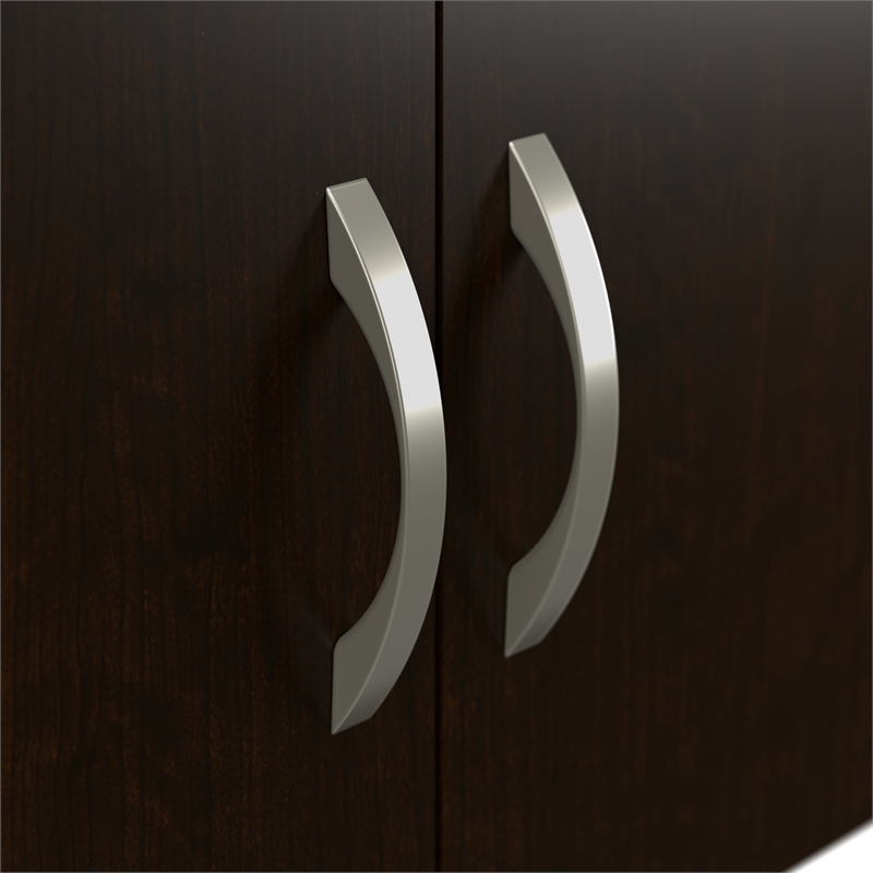 Pemberly Row Cubicle Storage Set with File Cabinet in Mocha Cherry