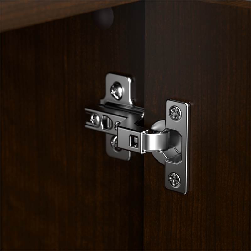 Pemberly Row Cubicle Storage Set with File Cabinet in Mocha Cherry