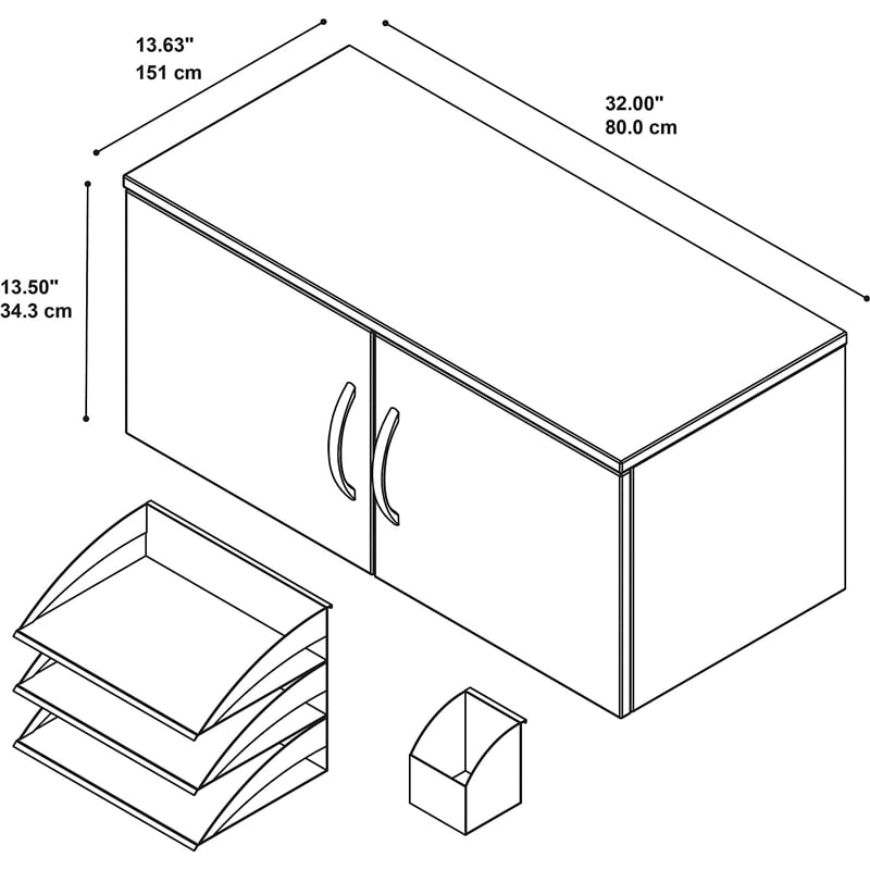 Pemberly Row Contemporary Storage Cabinet with Paper Tray and Pencil Cup