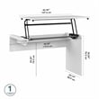 Pemberly Row 47W x 23D x 30H 3 Position Sit to Stand Desk Return in White